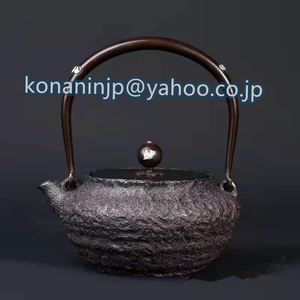  高品質★砂鉄 南部鉄器 大容量鉄壺 コーティングなし 手作り鉄 やかんを沸かす お茶の道具　800ML 