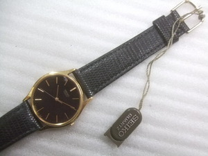 新品未使用品定価25000円高級品SEIKOセイコー2K01-0011黒文字盤メンズクオーツ腕時計稼働品　K044