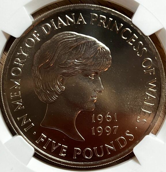 【NGC 準最高鑑定】 1999年 イギリス 5ポンド 白銅貨　プリンセス ダイアナ MS69