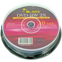 送料無料 DVD-RW 4.7GB 2倍速 10枚 アナログ録画・データ用 MRDATA DVD-RW47 2X 10PS/7605ｘ１個_画像1