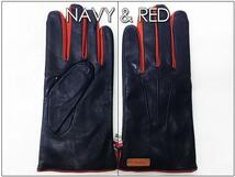送料無料 オロビアンコ/羊革 グローブ手袋　ORM-1530　24cm　NAVY/RED（紺×赤）_画像6