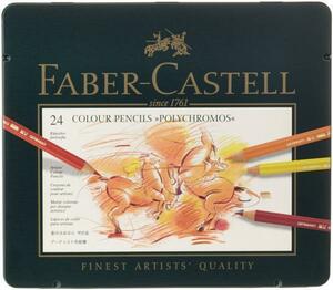  бесплатная доставка цветные карандаши маслянистость Faber-Castell 24 цвет ( жестяная банка входить ) поли черный Moss 110024