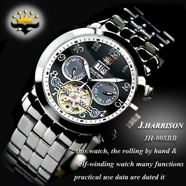 誠実 腕時計 ウォッチ ビッグテンプ付 多機能表示 自動巻手巻 高級 ブランド メンズ J.HARRISON JH-033PB |  mail.shoppe1.com