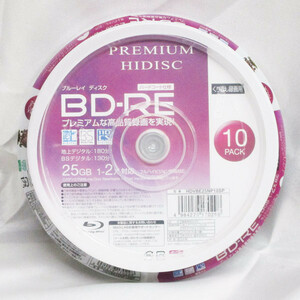 送料無料メール便 BD-RE ブルーレイ くり返し録画 CPRM対応 25GB 10枚 高品質ハイグレード プレミアム HIDISC HDVBE25NP10SP/0298ｘ１個