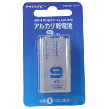 送料無料 9V形 角電池 アルカリ乾電池 006P HIDISCｘ４個セット_画像1