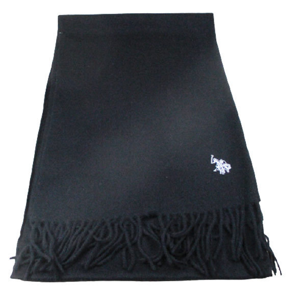 送料無料 マフラー ウール100% 220x30cm uspa2009-143590 ブラック U.S. POLO ASSN.(ユーエス ポロ アッスン)