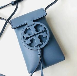 【新品】トリーバーチ ミラー フォンケース ロゴ ショルダーバッグ ブルー 青 iPhoneケース スマホケース 未使用