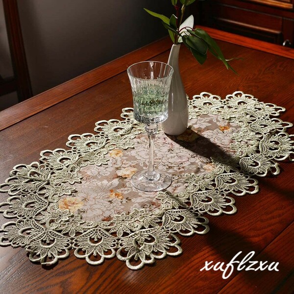 豪華な　北欧 テーブルセンター ヨーロッパスタイルのシンプルな刺繍レーステーブルクロステーブルランナー　パーティー