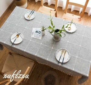....... settled design Northern Europe rectangle cotton linen stylish dining table tablecloth 140x180cm 4-6 seat 