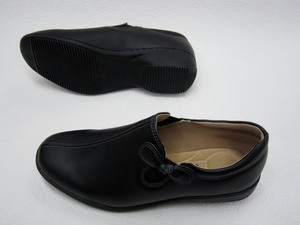 *Pansy side rubber stylish low repulsion middle . Fit [ woman lady's ]La casual black 24.0cm 4n
