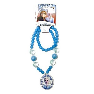  including carriage hole . snow. woman .2 pastel beads necklace ( L sa blue ) 16237 FROZEN2 hole snow Disney girl child accessory Kids 