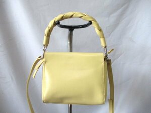 [O398]H&M 2way bag * hand * shoulder lemon yellow diagonal ..W19cm