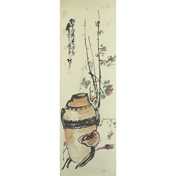 B-2139 [Authentic work] Nishiharuun ⑥ Painted ink on paper, vase of flowers, Makuri/Japanese painter Shimane master, Yoshitsugu Haizan, Shanghai Nangain, calligraphy and painting, painting, Japanese painting, flowers and birds, birds and beasts