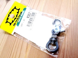 「クイックリリース金具」　＠ステンレスかスチール製・スモークシルバー仕上げ　全長＝43㎜　：リング部分が回転します