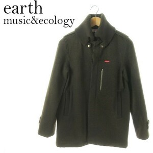 アースミュージック&エコロジー EARTH MUSIC & ECOLOGY コート ミリタリー ウール 1 緑 カーキ 220325AO1A