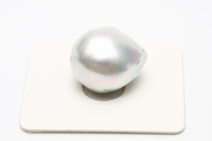 南洋白蝶真珠パールルース　両穴　18×15mm　シルバーホワイトカラー