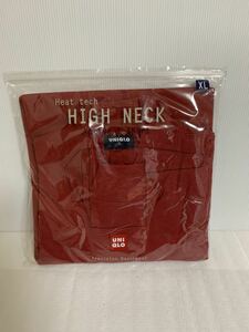 説明文必読/UNIQLO Heat teck HIGH NECK Active T-shirt/ユニクロ/アクティブTシャツ/XL/胸囲96～104/レッド赤/綿100%/長期保管