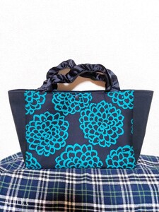 sale価格 ハンドメイド 北欧花柄 フリル トートバッグ