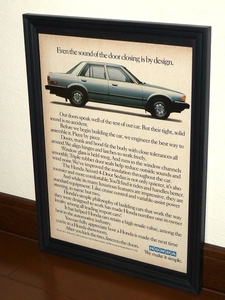 1982年 USA 80s vintage 洋書雑誌広告 額装品 Honda Accord ホンダ アコード (A4size)/ 検索用 店舗 ガレージ ディスプレイ 看板 雑貨 装飾