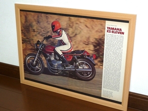 1978年 USA 70s 洋書雑誌記事 額装品 Yamaha XS1100 XS11 ヤマハ (A3size) /検索用 ガレージ 店舗 看板 ディスプレイ BATES BELL FULL BORE