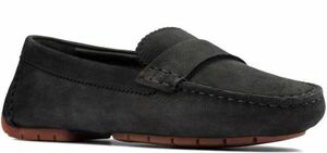  free shipping Clarks 27cmpe knee Loafer black black n back leather leather moccasin ballet sneakers Flat pumps P52