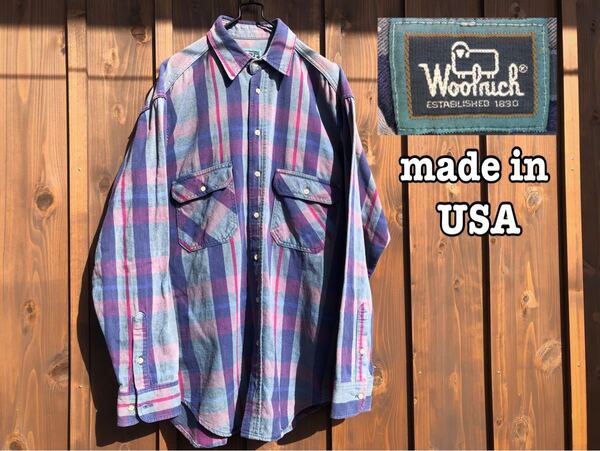 USA製　woolrich ウールリッチ　ネルシャツ 長袖　シャツ　チェック