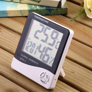 デジタル温湿度計 時計 アラーム 温度 室内環境管理 HTC-1 電池付き m59