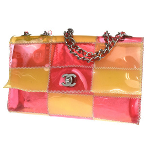 [Used] Chanel CHANEL Chain Shoulder Bag Coco Mark Beige Pink Vinyl 73JF033, Chanel, Bag, bag, Shoulder bag