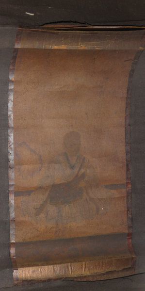 दुर्लभ प्राचीन मंदिर उच्च पुजारी पुजारी भिक्षु कागज स्क्रॉल बौद्ध मंदिर चित्रकला जापानी चित्रकला प्राचीन कला, कलाकृति, किताब, लटकता हुआ स्क्रॉल