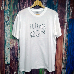 送込 FLIPPER カートコバーン着用 フリッパー 半袖Tシャツ 白 Mサイズ の画像1