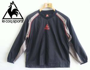 ●le coq sportif*サイズ140*ロングスリーブピステ*ウィンドブレーカー*薄手*軽量*柔らかい*キッズ*ジュニア*黒*グレー*ルコック #4929