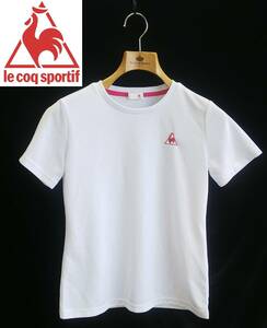 ▲le coq sportif*Mサイズ*半袖スポーツウェア*丸首*メッシュ生地*通気性*伸縮性*レディース*白*トレーニング*運動*Tシャツ*ルコック #4905