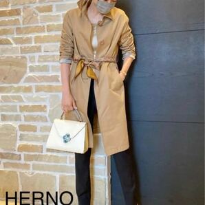 新品未使用　HERNO スカーフベルテッドステンカラーコート　ジャケット