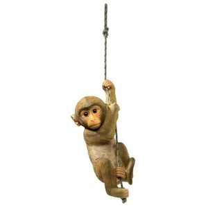 木にぶら下がっている猿の赤ちゃん(ベビーモンキー) 屋外 ガーデン彫像/ 申年 動物園(輸入品