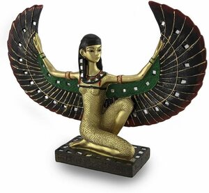 翼のある古代エジプトの女神 イシス神像 神話 彫刻置物 彫像/ ピラミッド スフィンクス(輸入品）