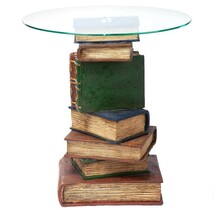 本の積み上げ ガラステーブル 彫刻 彫像/ 図書館 児童館 書斎 カフェ パブ（輸入品_画像4