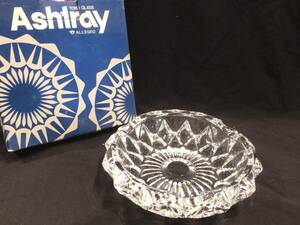 ■6390■未使用■昭和レトロ TOYO GLASS Ashtray 灰皿 喫煙具 155mm アレグロ 中 東洋ガラス アンティーク