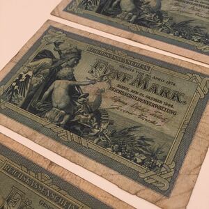【送料無料】使用品 希少レア 1904年 ドイツ紙幣 5マルク 3枚セット mark 旧紙幣 古銭 ヴィンテージ アンティークレトロ