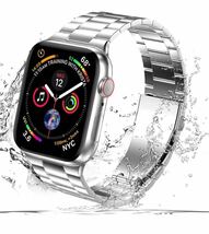 Apple Watch アップルウォッチ バンド ステンレススチール 高品質 Series 2345678SE対応 金属交換バンド替えベルト42/44/45/49mm シルバー_画像1