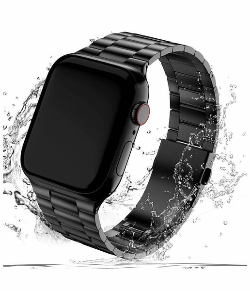 Apple Watch アップルウォッチ バンド ステンレススチール 高品質 Series 234567SE対応 金属交換バンド　替えベルト38/40/41mm 黒ブラック