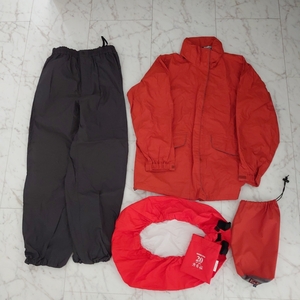 FoxFire for women WOMEN wear M size top and bottom set outdoor orange gray preeminence peak .ti bag cover storage sack attaching [ road comfort Sapporo ]