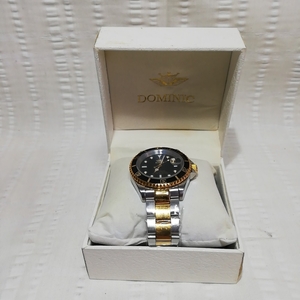 DOMINIC self-winding watch wristwatch unused black face tag attaching 5ATM in the case stainless steel men's [ road comfort Sapporo ]