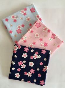 プリント生地3枚セット 桜柄 和柄