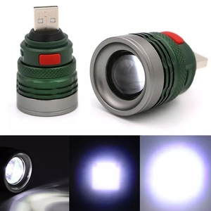 【定形外発送】USB　懐中電灯 LED フラッシュライト 超高輝度 3モード 完全防水 ハンディライト LED 軍用 強力 停電