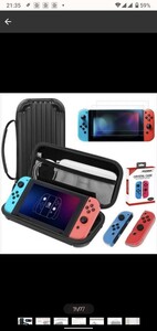 スイッチ 保護ケース 3in1【収納保護ケース+極薄保護フィルム 2枚+JoyCon専用カバー】 10枚カード 収納可 小物収納可