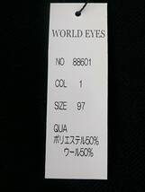 WORLD EYES 新品 超特価!! 60%OFF 送料無料 ウール混 刺繍 ノータック スラックス W97cm ゆったり 日本製 早い者勝ち 88601_画像9