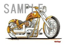 イラスト HARLEY CUSTOM CHOPPER（金）_画像2