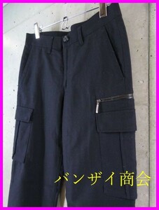 3190m29◆良品です◆日本製◆LANVIN en Bleu ランバン ウールパンツ 44/ボトムス/カーゴパンツ/トラッド/ビジネス/メンズ/男性/紳士