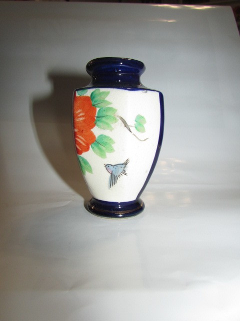 (Aizu-Wakamatsu, altes Haus, Lagerhaus) (Handgemalt aus einer alten Zeit, Vogel- und Blumenmuster, kleine bemalte Vase) Wertvoll, seltener Gegenstand, Japanische Keramik, Keramik im Allgemeinen, Andere