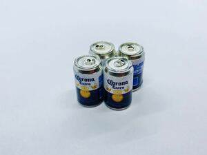 ミニチュア 缶ビール 4本セット 検索→リーメント ドールハウス シルバニア リカちゃんままごと 食玩 ぷちサンプル コロナビール4